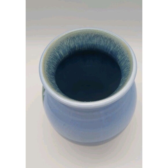 SRP Studio Pottery Vase Signed Blue Island Rocks Pine Trees - Picture 5 of 7